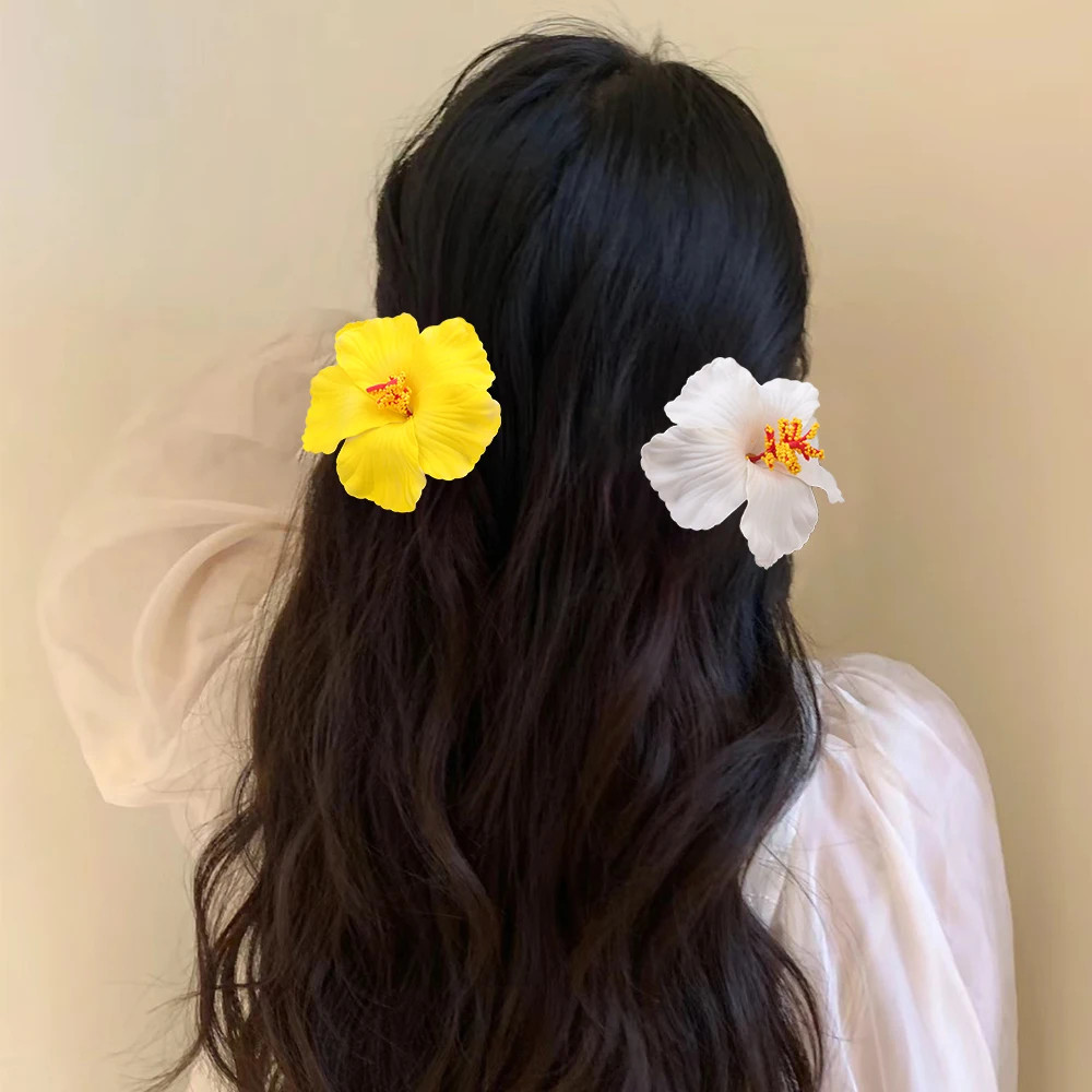 Kẹp Tóc Hoa Nhiều Màu Sắc Cho Nữ Bé Gái Hawaii Hoa Bên Nổ Kẹp BB Kẹp Tóc Phụ Kiện Tóc
