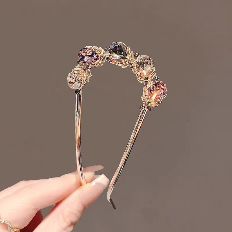 MAUROPOLI [Sẵn sàng] Phong cách mới Phong cách Hàn Quốc Kẹp tóc hình chữ U kim cương giả đẹp thời trang Tấm đầu lưng cao cấp Kẹp tóc Mũ đội đầu