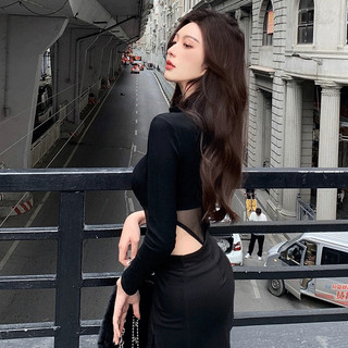 Áo liền thân ghép sợi lưới Áo Phông mặc trong phối bên trong phong cách Âu Mỹ nữ tôn dáng gầy