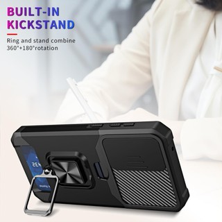 Dành Cho Samsung A34 5G Ốp Lưng Có Trượt Camera Bao Đựng Thẻ Vòng Chân Đế Chịu Lực Bảo Vệ Mỏng Bao Da