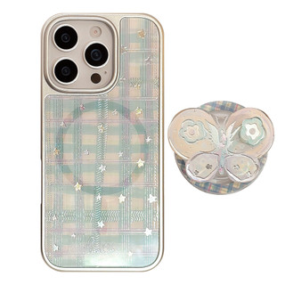 [Sheren] Vỏ điện thoại giá đỡ nơ xoay mạ vàng Thích hợp cho i17 16 15 14 13 12 11 pro max Vỏ bảo vệ chống sốc