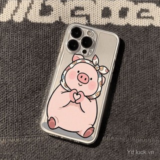 Ốp bảo vệ trong suốt độc đáo hình chú heo con dễ thương dễ thương Thích hợp cho iphone 16promax 15plus 14pro 13pro 12promax 11pro 16 15 xsmax 14plus Vỏ điện thoại chống sốc