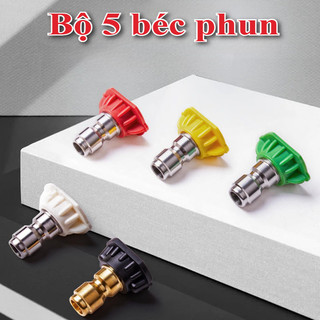 Đầu béc các góc gắn súng xịt rửa của máy rửa xe áp lực cao,Bộ 5 béc phun,đường kính lỗ phun 1.2mm