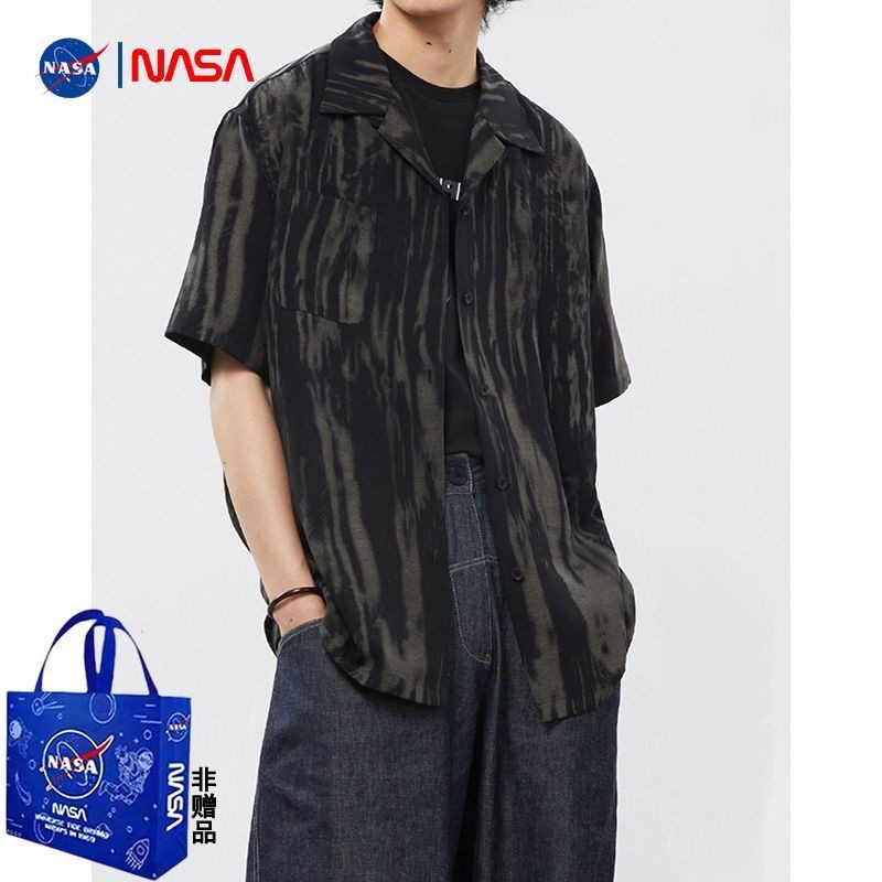 Áo sơ mi nam ngắn tay form rộng họa tiết loang phong cách Hàn Quốc – Áo sơ mi unisex cá tính UM137 Umode