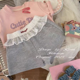 Ren Khâu Bé Gái Quần Short Mùa Hè Phong Cách Mới Bé Gái Quần Thường Ngày Phiên Bản Hàn Quốc Trẻ Em Crop Quần Giữa