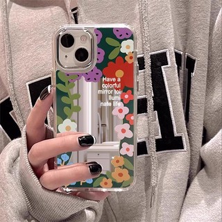 Ins Phong Cách Xung Quanh Hoa Gương Ốp Lưng Điện Thoại Samsung Galaxy S25 S24 S23 S22 S21 Plus S20 FE Note 20 Ultra F55 F14 C55 M55 M52 M34 M32 M22 F22 M14 A22 Mạ Mềm