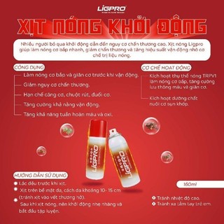 Chai xịt nóng khởi động 160 ml Ligpro Chiết Xuất Từ Thiên Nhiên giúp khởi động hiệu quả