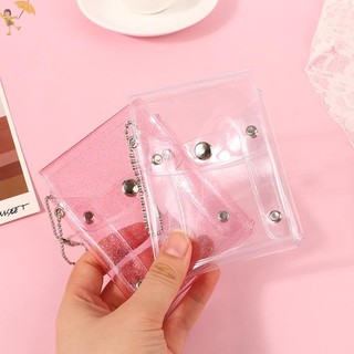 [GOU] Ví đựng tiền xu trong suốt lấp lánh thời trang Ví đựng thẻ ảnh PVC cho bé gái Khóa trong suốt Túi thay đổi móc khóa VN