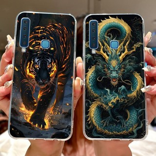 Ốp Điện Thoại Silicon Mềm Cho Samsung Galaxy A9 2018 SM-A920F Ốp Lưng Phong Cách Thoáng Mát Họa Tiết Rồng Hổ SamsungA9 2018