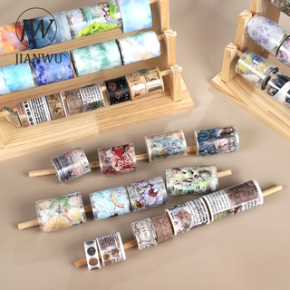 JIANWU Bốn Lớp / Sáu Lớp Hình Thang Giá Để Đồ Bằng Gỗ Băng Chất Liệu Cắt Kéo Giá Để Đồ Tạp Chí Sáng Tạo Văn Phòng Phẩm