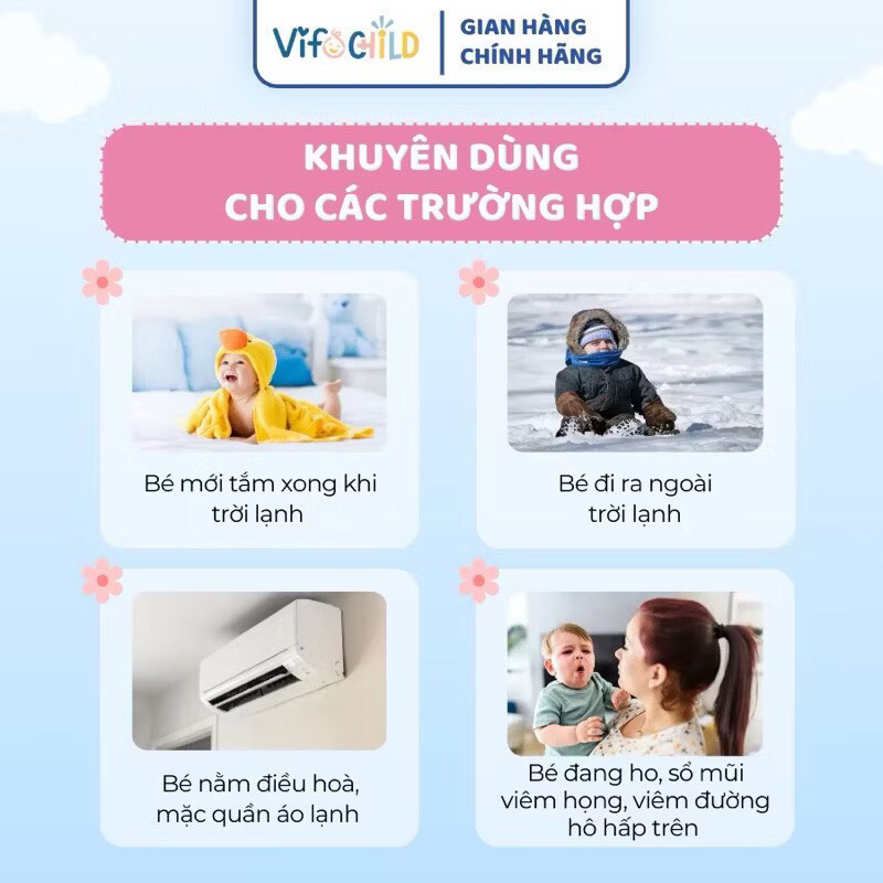 Sáp giữ ấm cho bé VIFOCHILD 20g An toàn cho trẻ từ sơ sinh Giữ ấm Chống nẻ Giảm ho Ngừa cảm hiệu quả Baby 3