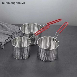 Nuanyangone.vn Lưới Chiên Inox Nhà Bếp Chiên Giỏ Nấu Ăn Chiên Chảo Dầu Chảo Lọc Mì Thìa Rây Lọc Mới