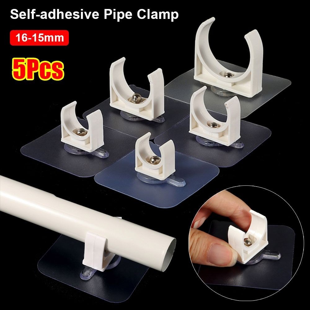 SUNKISSD 1 / 5 Cái Giá đỡ ống nước, Kẹp ống tự dính tưới vườn không đục lỗ, Phụ kiện chụp cố định Bể cá Bộ chuyển đổi tưới nước bể cá Đầu nối kẹp ống