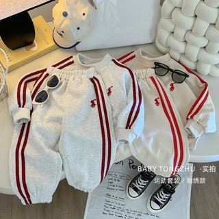 Cotton Dài Tay + Quần Phù Hợp Với Bé Trai Bé Gái Trẻ Em Áo Thêu Bé Hai Mảnh Phù Hợp Với 2025 Phong Cách Mới Thoải Mái