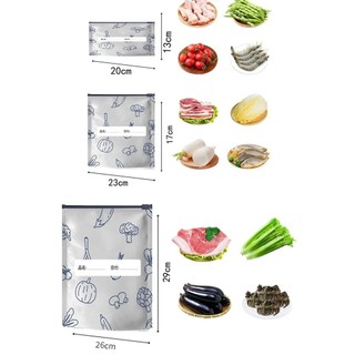 MEGOCE 10 Cái / túi Túi Đứng Tủ Đông, Túi Đựng Thực Phẩm Chống Rò Rỉ Giấy Nhôm, Tủ Đông Giữ Tươi Có Thể Tái Sử Dụng Túi Tổ Chức Nhà Bếp An Toàn