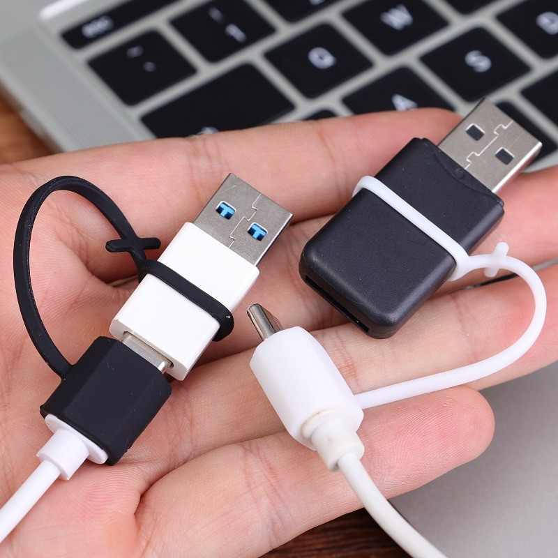 Vỏ bảo vệ linh hoạt bằng silicon - Bộ chuyển đổi cáp đàn hồi đa năng - Dây sạc chống mất có thể tháo rời