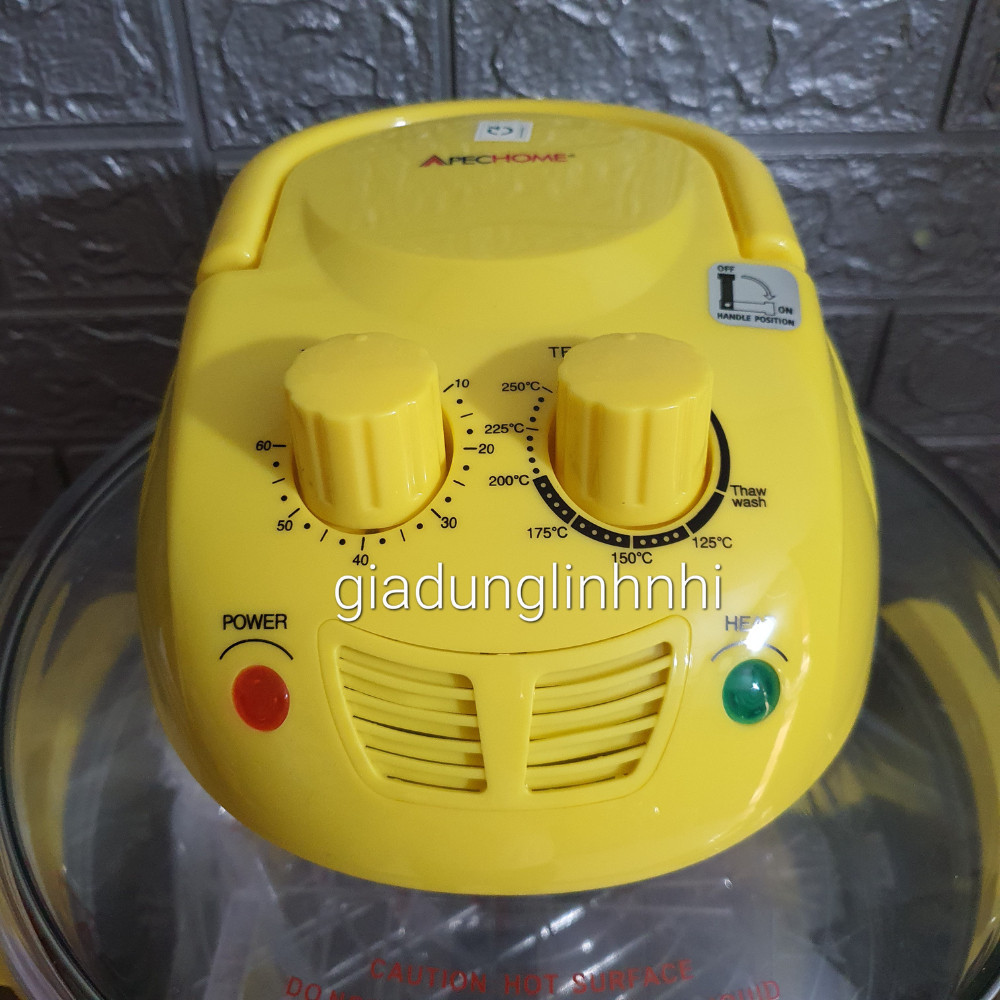 Lò nướng thủy tinh APECHOME APH-618, Dung tích 17 lít công suất 1300W, nấu nướng và rả đông nhanh