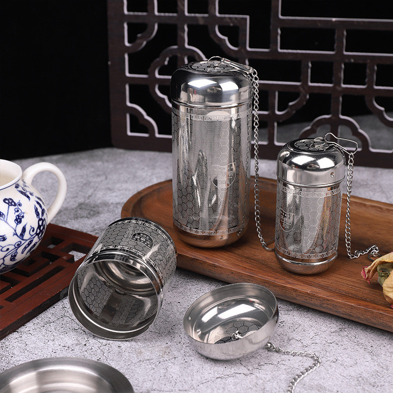 Dụng Cụ Lọc Trà Inox 304 - Dung Tích Lớn, Tái Sử Dụng, Chất Lượng Cao - Lọc Cà Phê Lưới Mịn - Tách Nước Trà Có Dây Xích - Đồ Dùng Nhà Bếp Gia Đình