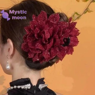 [Mystic] Thời Trang Lưới Đen Hoa Nữ Đuôi Ngựa Kẹp Mũ Đội Đầu Tính Khí Hoa Vuốt Tóc Mũ Phụ Kiện Tóc [Mới]