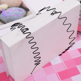 [Mystic] Kim Loại Nam Nữ Unisex Sóng Đen Tóc Vòng Rửa Mặt Chiều Rộng 5 Mm Thời Trang Đơn Giản Thể Thao Băng Đô Quấn Tóc Phụ Kiện Tóc [Mới]