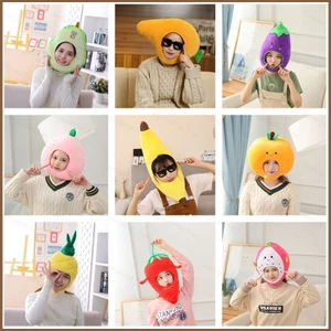 Siy7 Trái Cây Sang Trọng Mũ Đào Chuối Cam Cosplay Sang Trọng Mũ Đồ Chơi Búp Bê Nhồi Bông Quà Tặng Cho Trẻ Em Cô Gái Dễ Thương Photo Pro