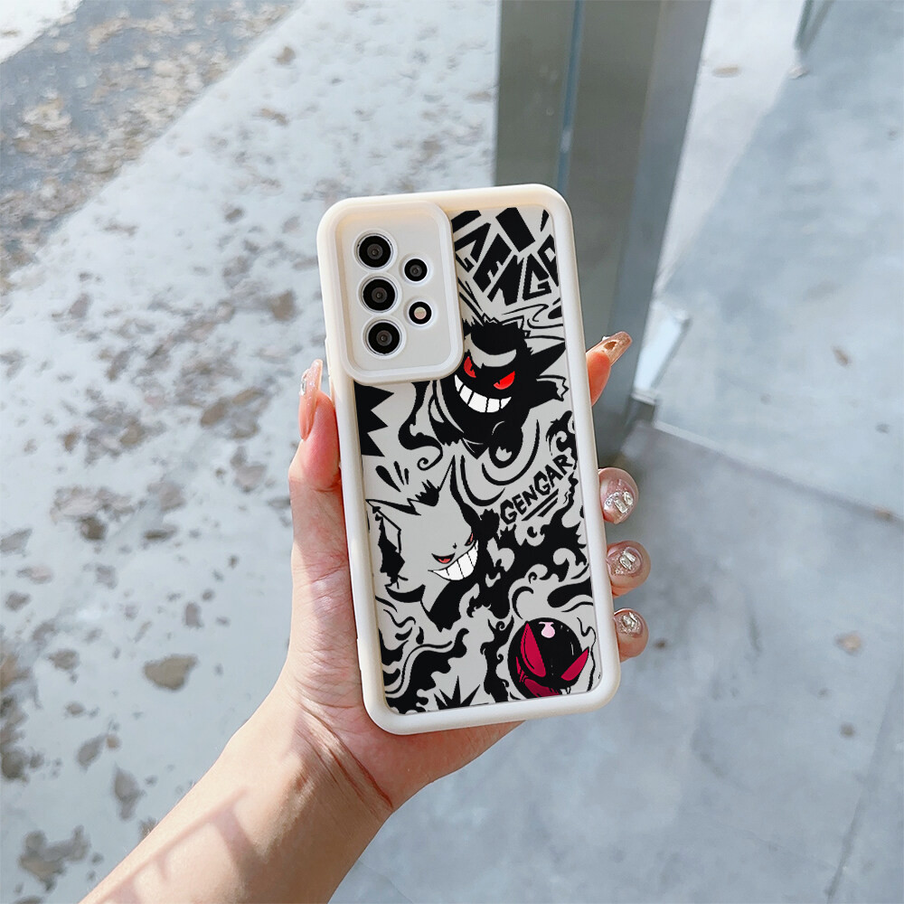 Ốp Lưng Pokemon Gengar Sang Trọng Cho Samsung Galaxy A15 A55 A14 A16 5G S20 S23 S24 FE S25 Ultra Plus Vỏ Điện Thoại Di Động Họa Tiết Mờ Bảo Vệ Camera Anime Chống Sốc