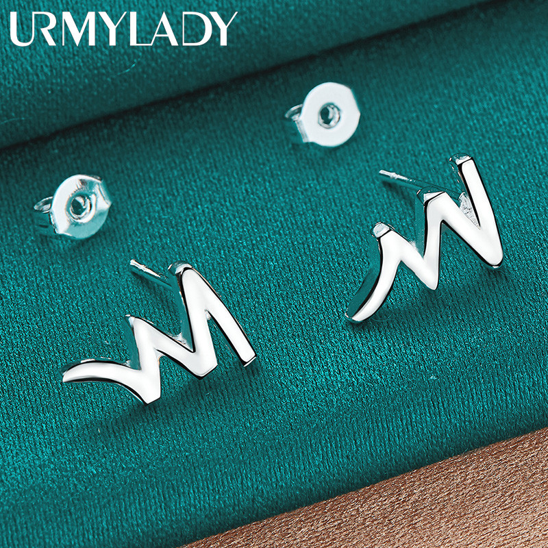 URMYLADY Bạc 925 Charm Bông Tai Nữ Tiệc Cưới Trang Sức Thời Trang