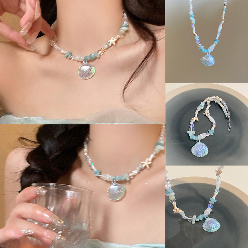 Vòng cổ vỏ biển Phụ kiện nữ Chuỗi xương đòn đính cườm