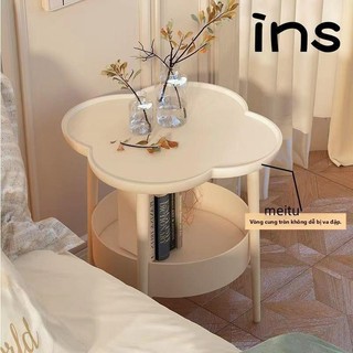 Bàn Trà Mini 2 Tầng Hình Cỏ Bốn Lá Hai Lớp Để Đựng Đồ Thích Hợp Làm Bàn Cạnh Giường Ngủ Bàn kệ phòng khách