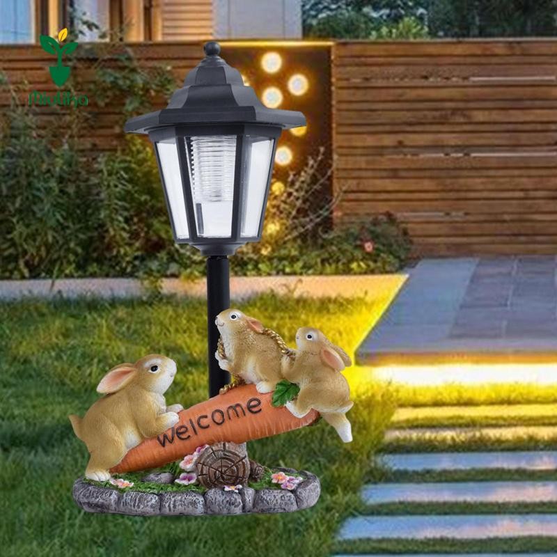 Tượng sân vườn ngoài trời Miulika có đèn ngoài trời năng lượng mặt trời Quà tặng đồ trang trí đáng yêu Đồ thủ công Hình tượng điêu khắc nhựa nhẹ cho sân vườn Sân cỏ