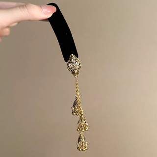 MAUROPOLI [Hàng có sẵn] Kẹp tóc tua rua chuông bạc thiết kế cổ điển, phù hợp cho người dùng Trung Quốc, cảm giác cao cấp