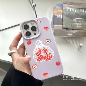 ibumpers Ốp Điện Thoại iPhone Họa Tiết Túi Lưới Apple Dễ Thương Cho IPhone 16 15 14 12 13 11 Pro Max IP 7 8 Plus X XS XR Ốp Lưng Silicon Lỏng Mềm