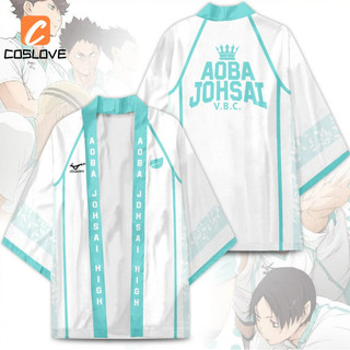 Mùa Hè Hàng Ngày Áo Haikyuu Anime Nhân Vật Họa Tiết Quạt Phiên Bản Sản Xuất Phong Cách Thường Ngày Trang Phục Tay Ngắn Áo Khoác Kimono Phong Cách