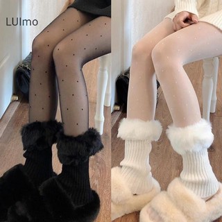 Luimo Thu Đông Ngắn Lật Sang Trọng Nhiệt Tất Nữ Jk Gió Dệt Kim Len Legging Bao SBS