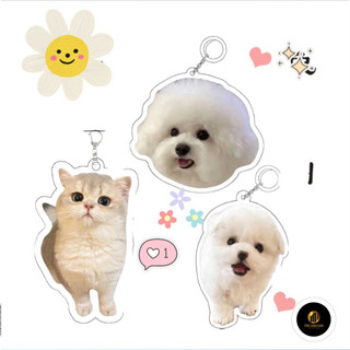 Móc khóa in hình chó mèo siêu cute-ĐH