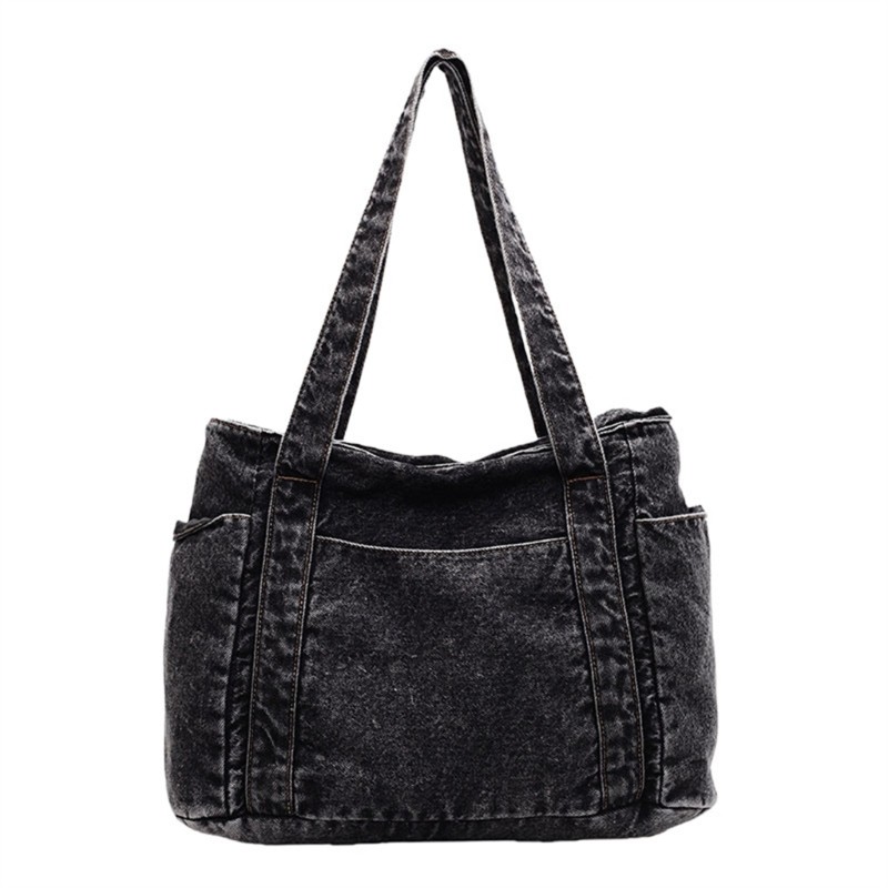 Túi sát nách nữ phong cách, hợp thời trang, dung tích lớn, chất liệu denim, phù hợp đi làm, mua sắm