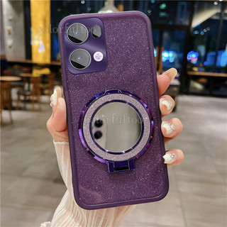 Ốp Điện Thoại Lấp Lánh Mạ Oppo Reno 13F 5G Cho Oppo Reno 14 13 Pro 13Pro 14F Reno14 Reno13F 4G 5G Trong Suốt Bling Mềm TPU Vỏ Silicon Gương Giá Đỡ Vòng Từ Tính Ốp Lưng