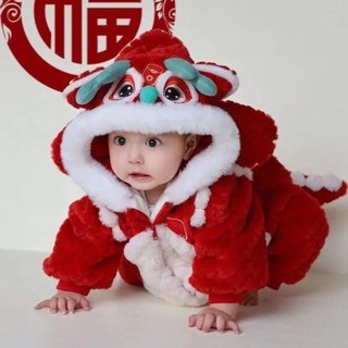 Bộ đồ liền thân ASDFGER, Quần áo trẻ em rồng dày ấm áp, Thêm áo liền quần sang trọng nhung mùa đông