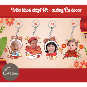 Móc khóa ghép chibi in ảnh theo yêu cầu- SanGo