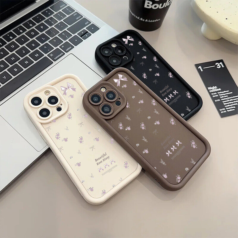 Ốp Lưng Dành Cho Samsung Galaxy M34 M31 M51 M30S M23 M20 M11 M15 J4 J6 Plus J8 A10 A01 A02 S20 Siêu Vỏ Hoa Dễ Thương Thắt Nơ TPU Silicon Hoạt Hình Mềm Mờ Bảo Vệ Camera
