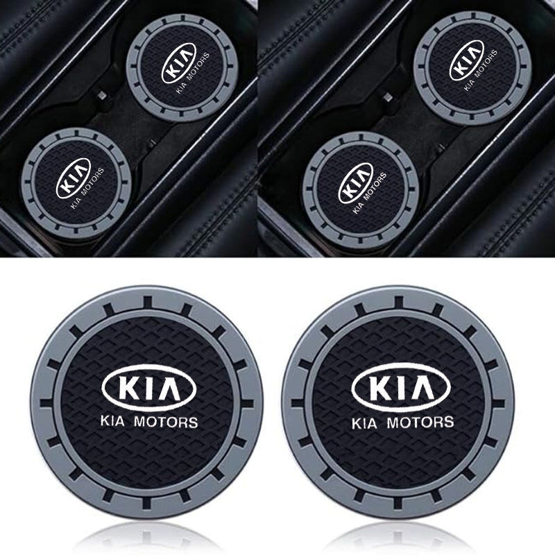 2 gói giá đỡ cốc xe hơi, đế lót nước cho KIA Sonet Sportage Sorento Rio Picanto Seltos Carens Grand Carnival Sedona, silicone chống trượt, phụ kiện nội thất xe hơi