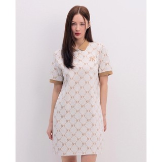 MLB - Đầm polo nữ cổ bẻ tay ngắn mini Diamond Monogram Jacquard Piqué_3FOPM0443-50CRS