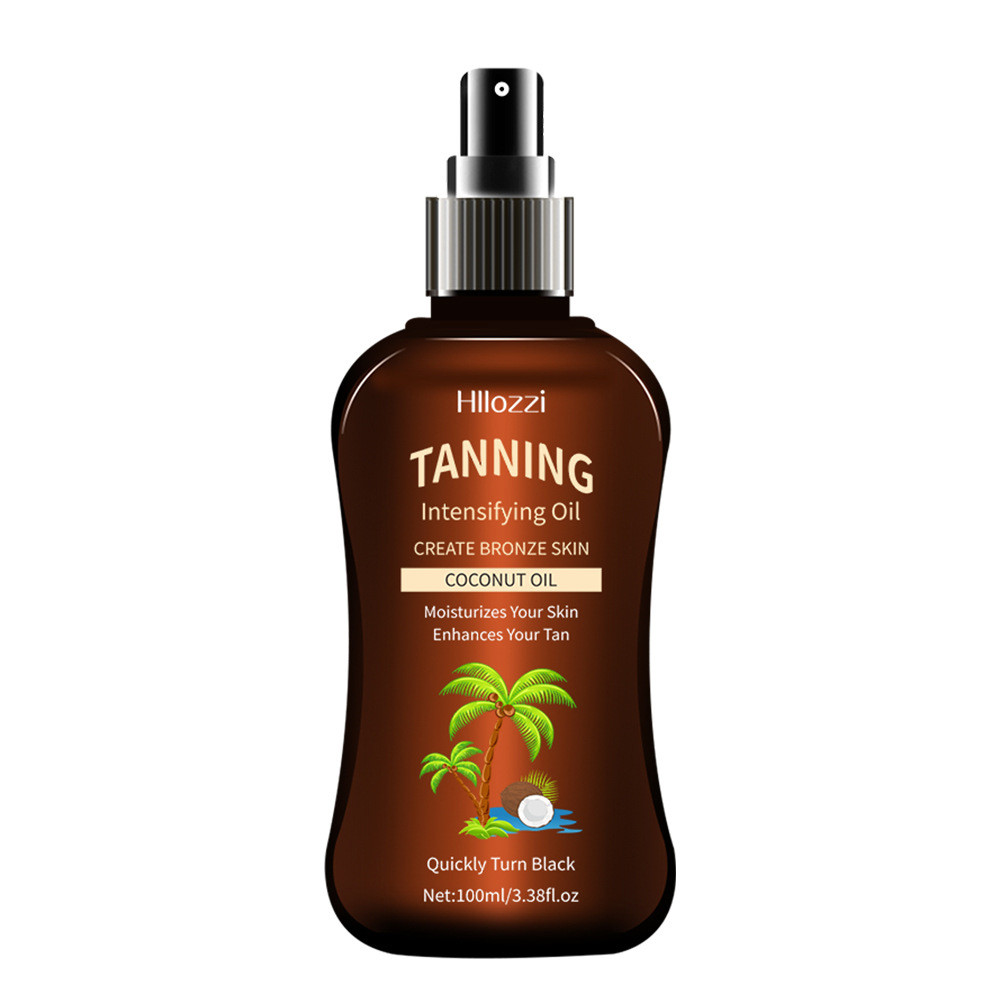 100ml Black Coconut Tanning Oil - Natural Bronzing & Moisturizing Oil for Sun Tanning