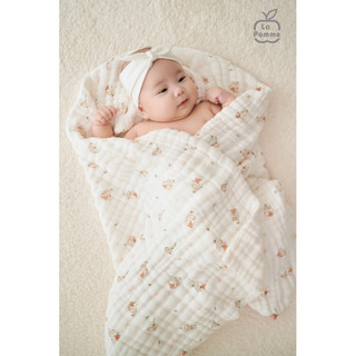 La Pomme SS25 khăn xô muslin la pomme mẫu mới 100*100 T6.0