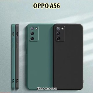 [Phong cách mới] Dành cho OPPO A56 Cover Cạnh thẳng Silicon Full Case Vỏ điện thoại màu trơn cổ điển