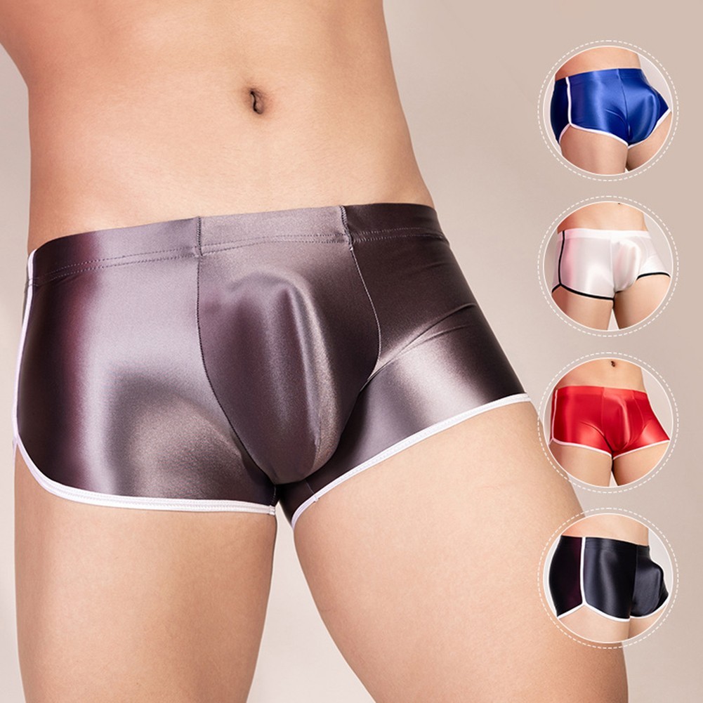 ⭐Giggle⭐Quần Lót Nam Sáng Bóng An Toàn Quần Short Co Giãn Quần Lót Boxer Mịn