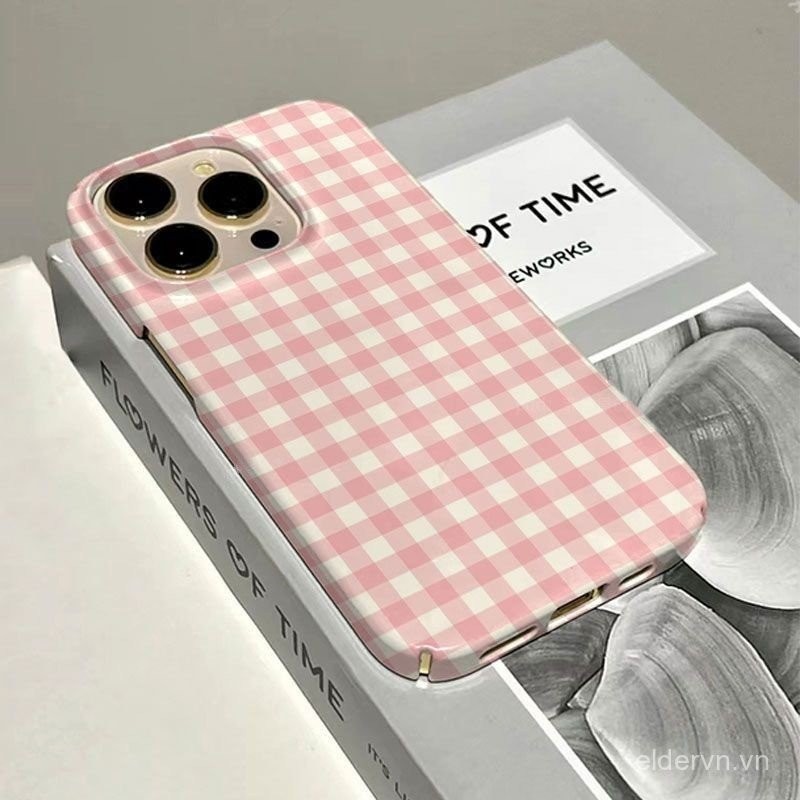 Ốp điện thoại QYJS kẻ caro dùng cho IPhone 12 PRO 11 16 15 14 13 ProMax 7 8 plus X XR XR XSMAX SE 14 15 16 PLUS Ốp cứng phim mặt sáng Ốp bảo vệ chống rơi Mẫu Nổ Mẫu cặp đôi H2ED