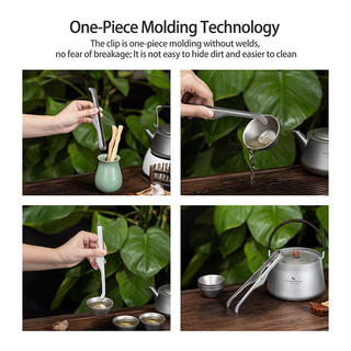 Boundless Voyage Kẹp Trà Titan Đa Năng Tong Nhíp Cho Thực Phẩm Nhà Bếp KongFu Cup Buffet Salad Bít Tết BBQ Ti1013T