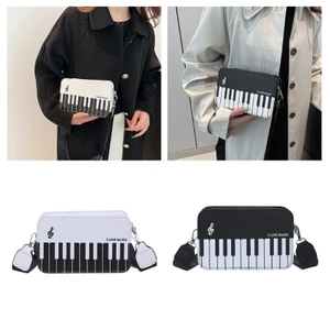SA Eye Catching Piano Note Túi đeo vai PU Satchel dành cho người đam mê âm nhạc hiện đại