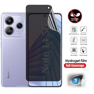 Phim Hydrogel Riêng Tư Chống Peek 2in1 Cho Xiaomi Redmi Note 14 Pro Plus 14pro + Note14Pro 4G 5G 2025 Full Cover Mặt Trước Mềm Riêng Hydrogel Bảo Vệ Màn Hình Mặt Sau Ống Kính Máy Ảnh